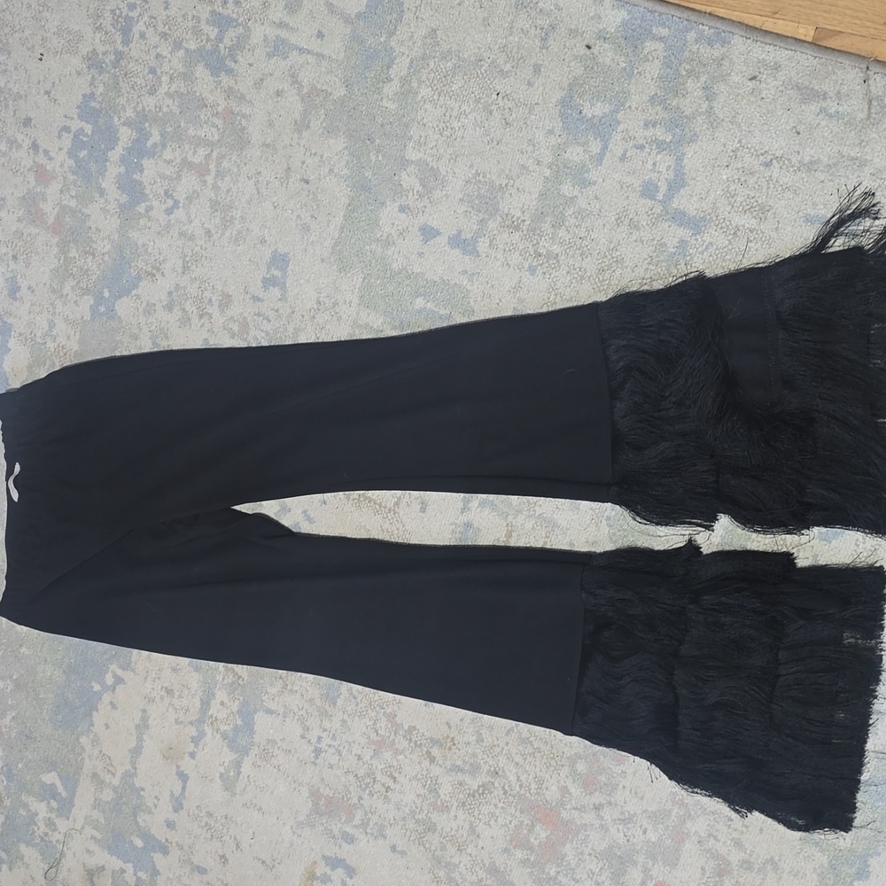 Zara fringe bottom pants sz xs